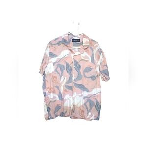 Abercrombie & Fitch Pink and Gray Casual Button Down Shirt